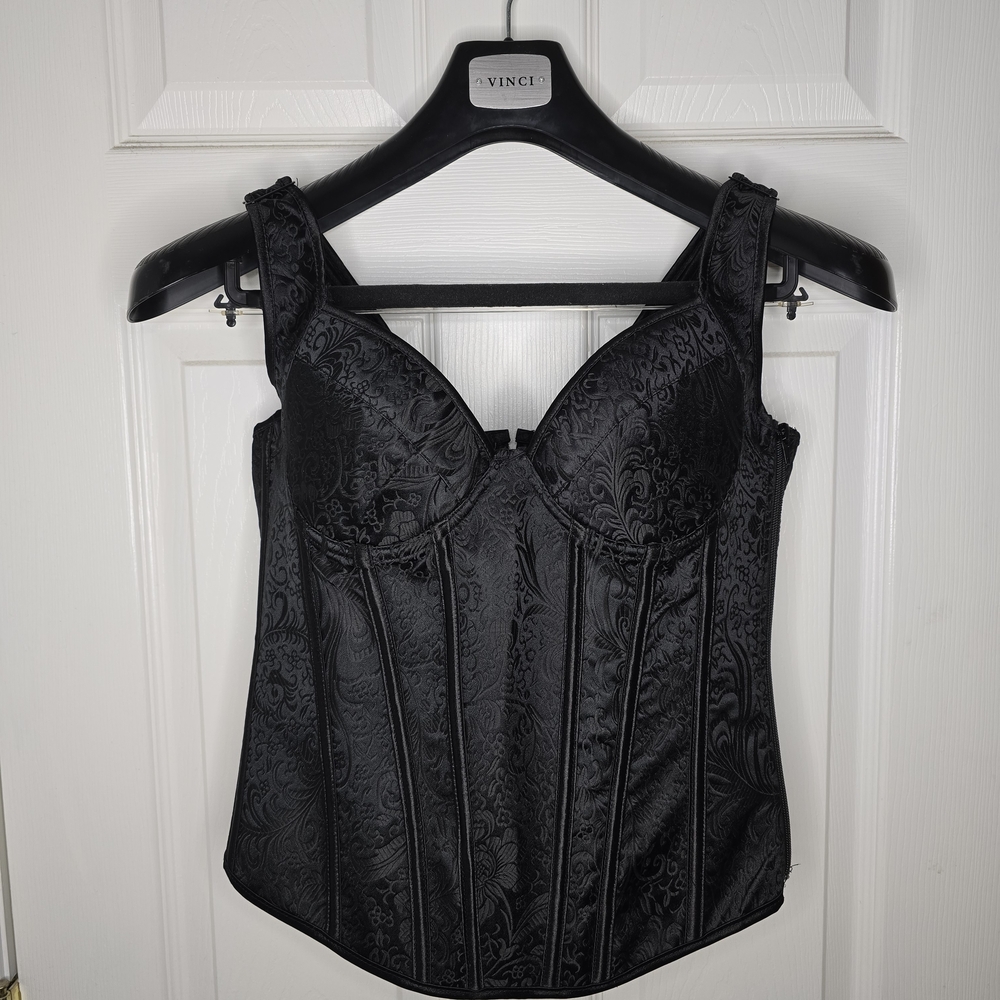 Women's Gothic Jacquard Overbust Corset Tank‎ black, Size XL